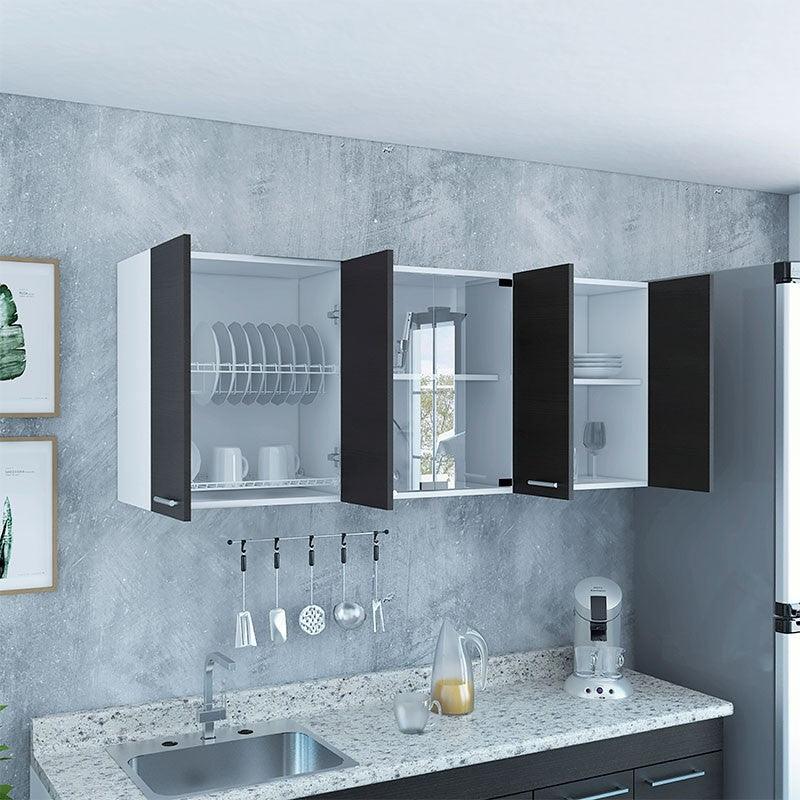Gabinete Superior Temora Blanco Y Wengue 150 Cm