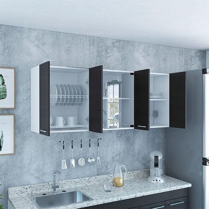 Gabinete Superior Temora Blanco Y Wengue 150 Cm