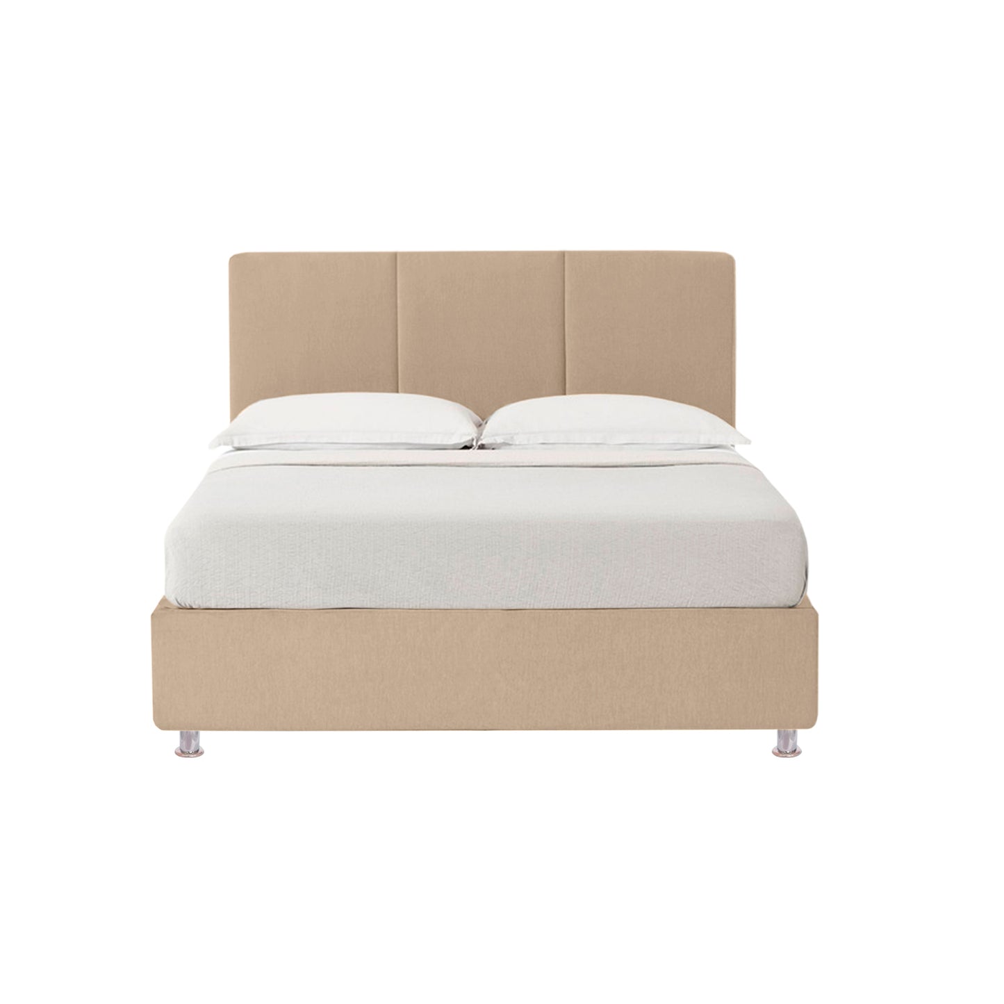 Base Cama Con Espaldar King Pretty  Taupe
