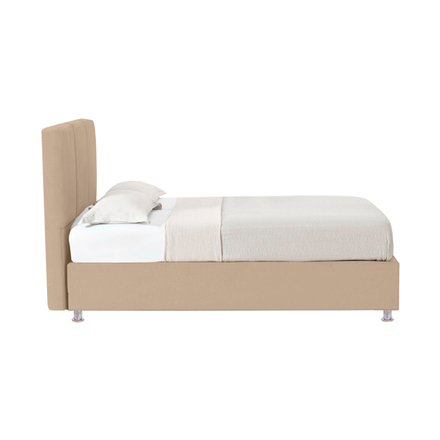 Base Cama Con Espaldar King Pretty  Taupe