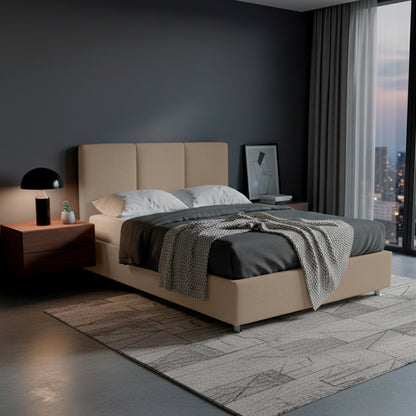 Base Cama Con Espaldar Queen Pretty  Taupe