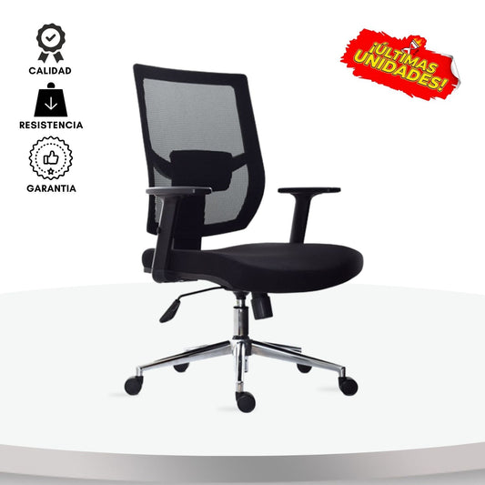 Silla De Oficina Naret Base Cromo Negro