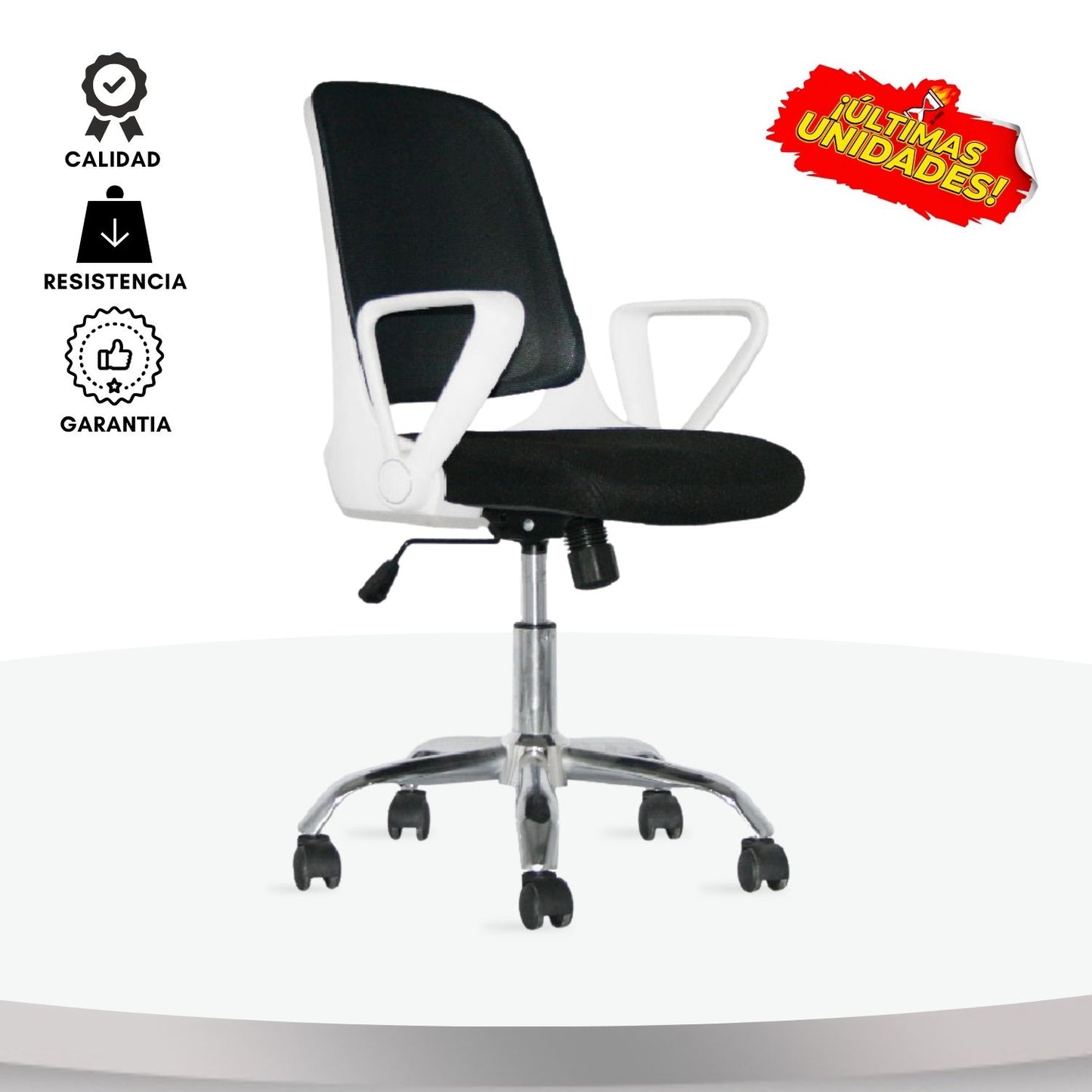 Silla De Oficina Nesher Negro Blanco