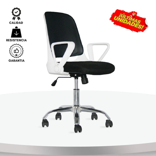 Silla De Oficina Nesher Negro Blanco