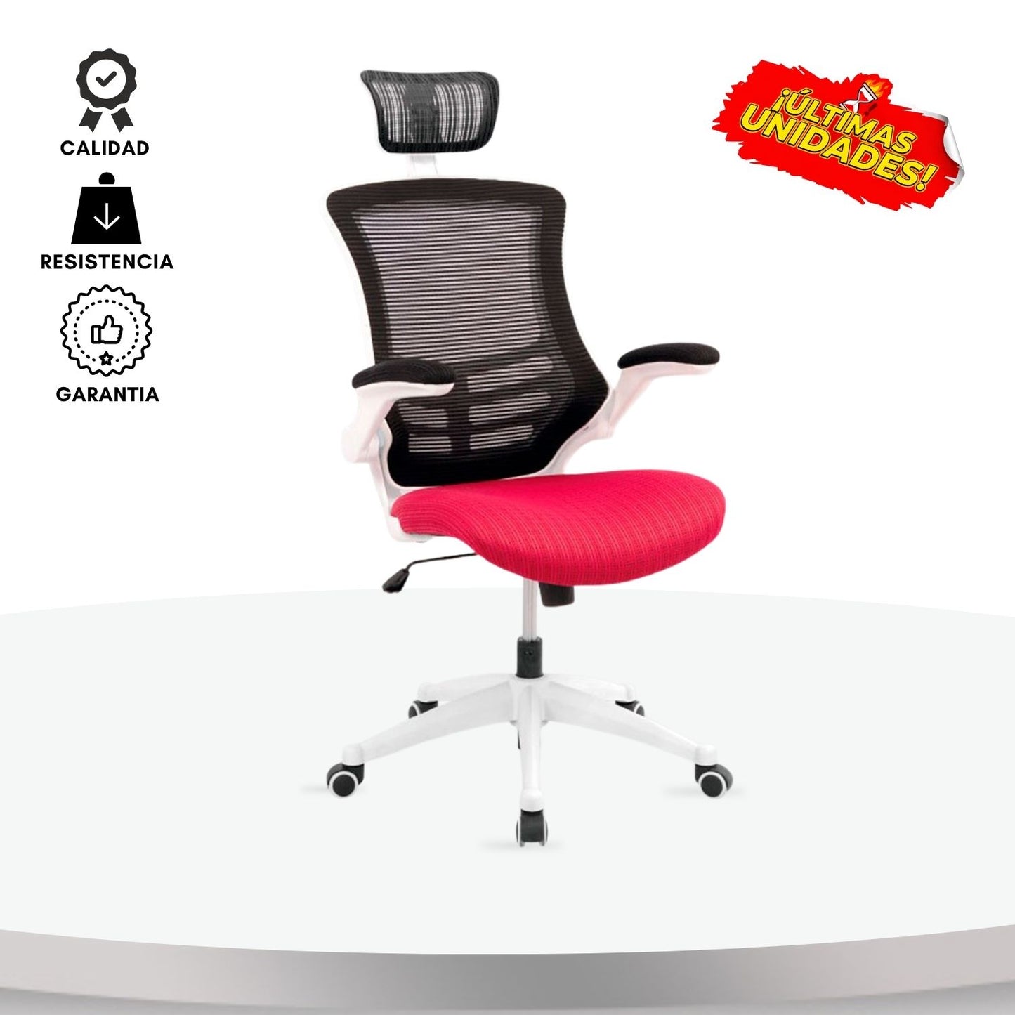 Silla De Oficina Lock Presidente Rojo Blanco