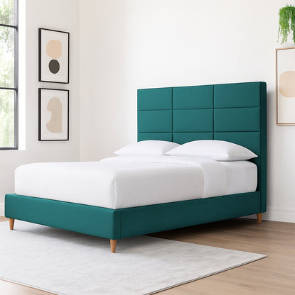 Base Cama Con Espaldar King Delhi Verde
