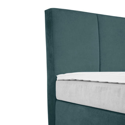 Base Cama Con Espaldar King Pretty  Verde