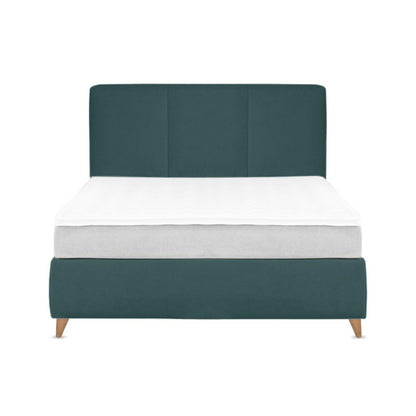 Base Cama Con Espaldar King Pretty  Verde