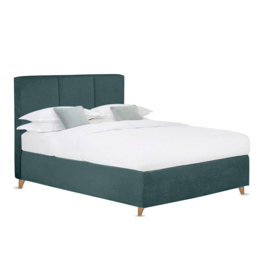 Base Cama Con Espaldar King Pretty  Verde