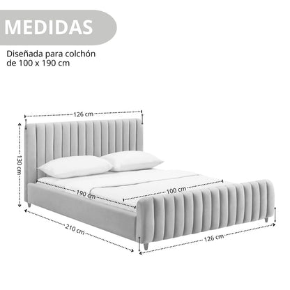 Cama Sencilla Vitale  Salmon