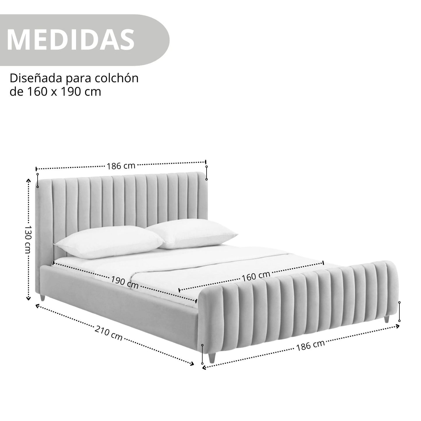 Cama Queen Vitale  Beige