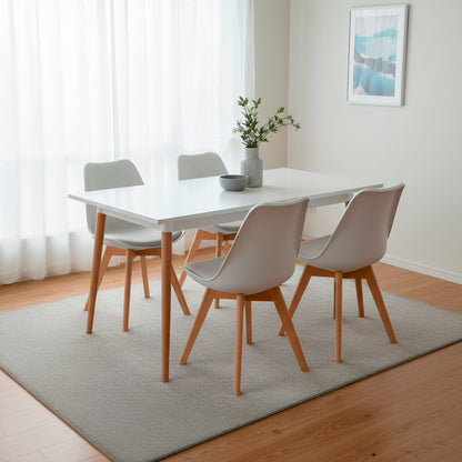 Juego de Comedor White con 4 Sillas Milano blanca