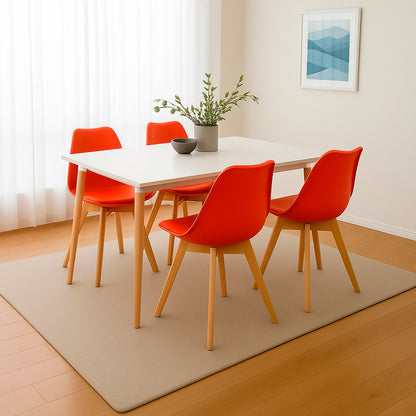 Juego de Comedor White con 4 Sillas Milano roja