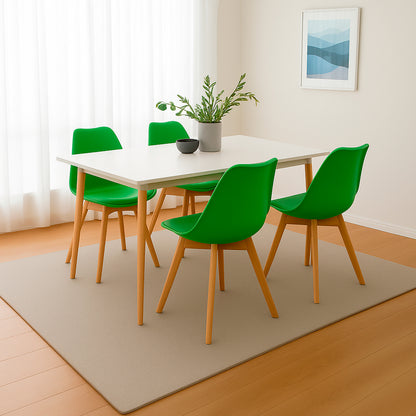 Juego de Comedor White con 4 Sillas Milano verde